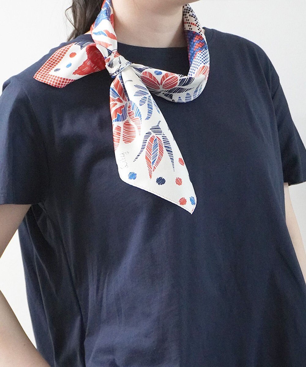 Marca 【the PORT by marca】EMBROIDERY 小判 シルクツイル スカーフ 