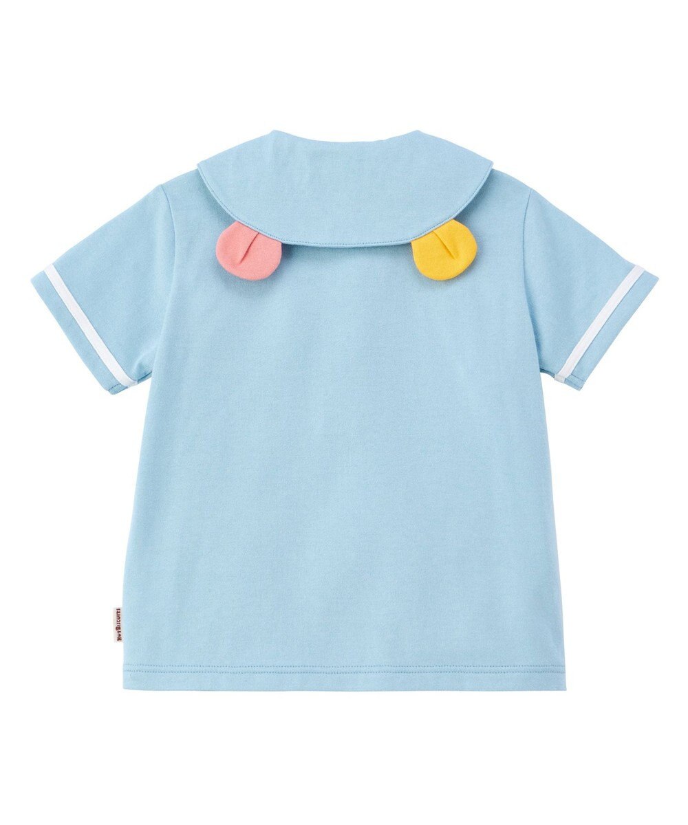 MIKI HOUSE HOT BISCUITS 【70-110cm】 くま耳 セーラーカラー半袖Tシャツ 