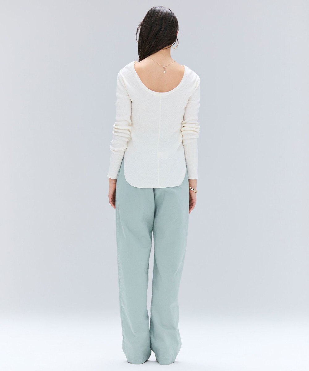 BEIGE， 【洗える】GLOBE / コットンリブ前後2WAYカットソー 