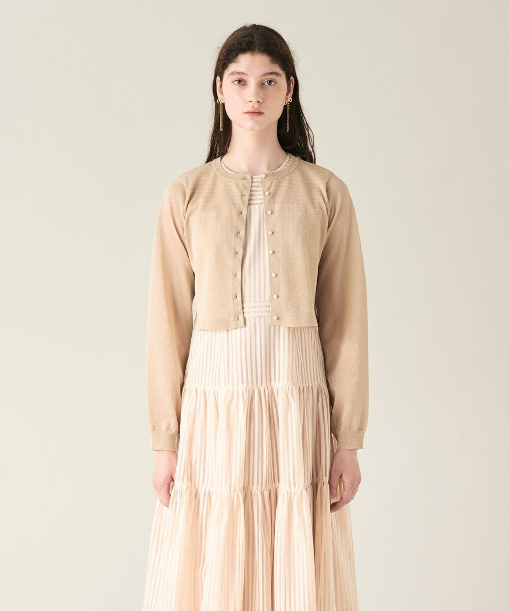 GRACE CONTINENTAL ラメシアーショートニットカーディガン 