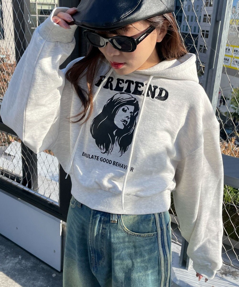 WEGO ガールプリントプルパーカー 