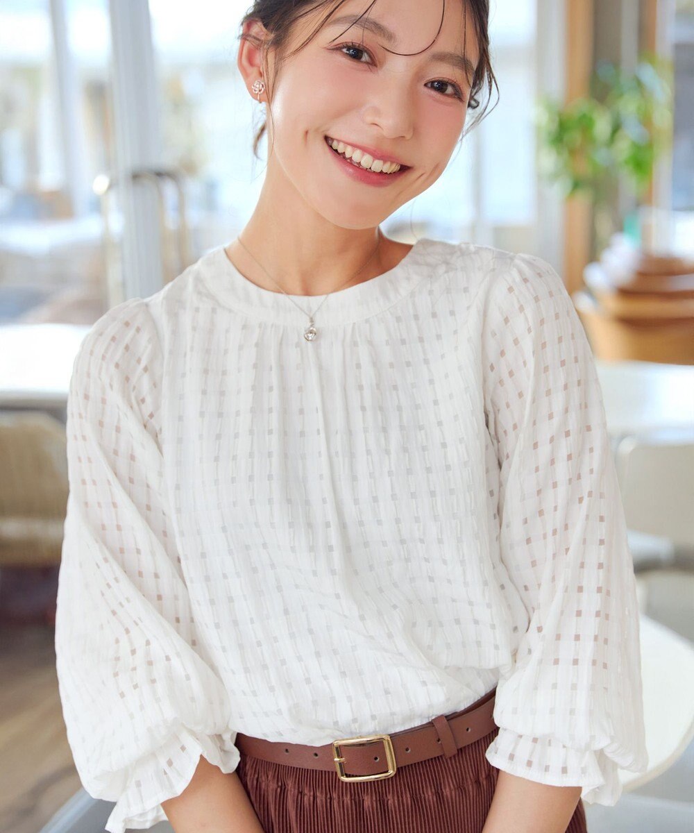 Tiaclasse シアーチェックブラウス 