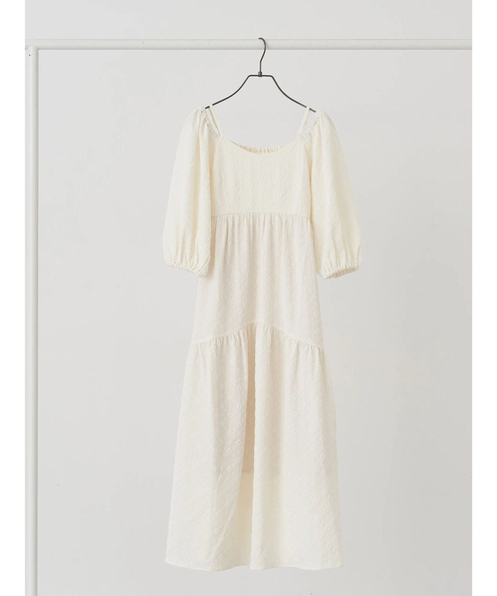 earth music&ecology ２ｗａｙパフスリーブ表面感ワンピース 