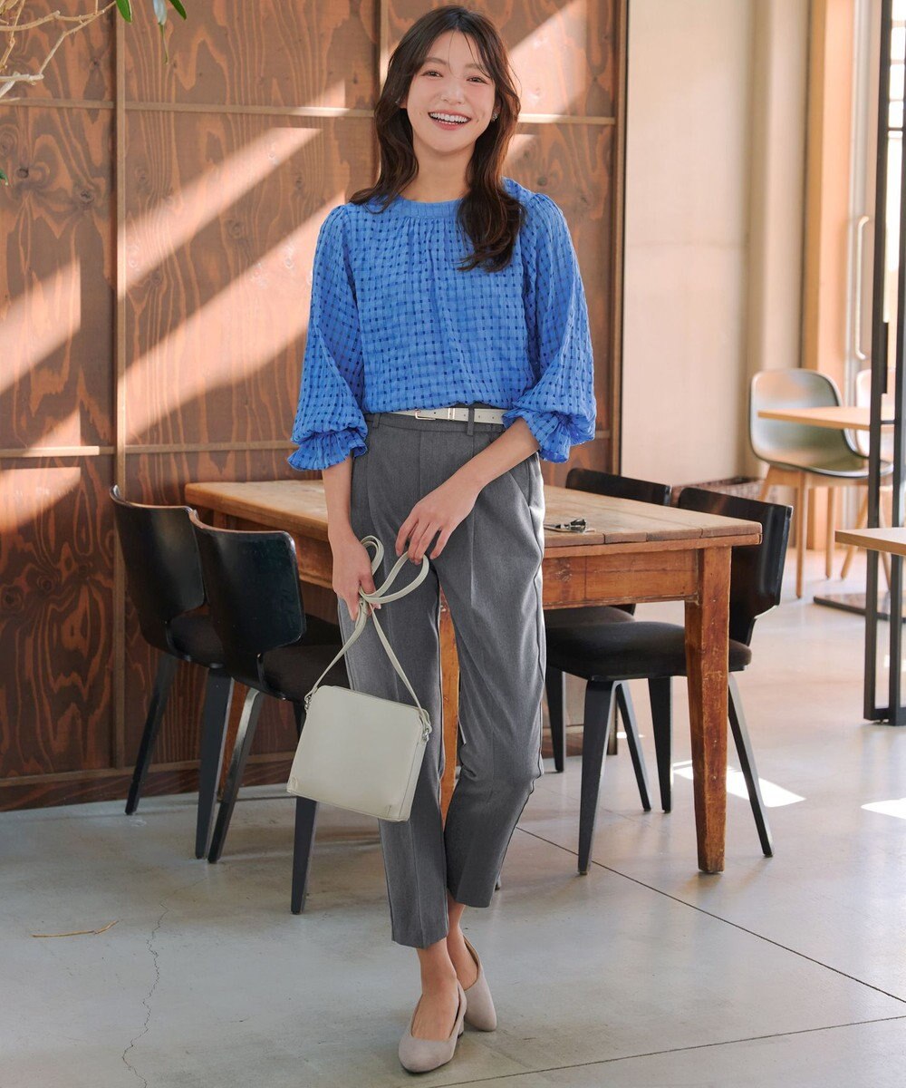 Tiaclasse シアーチェックブラウス 