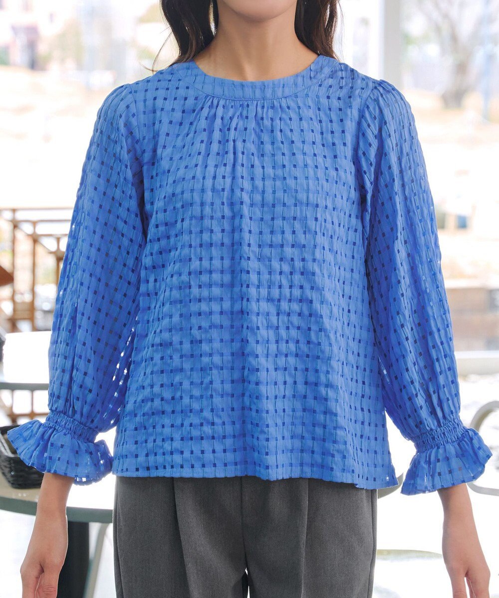 Tiaclasse シアーチェックブラウス 