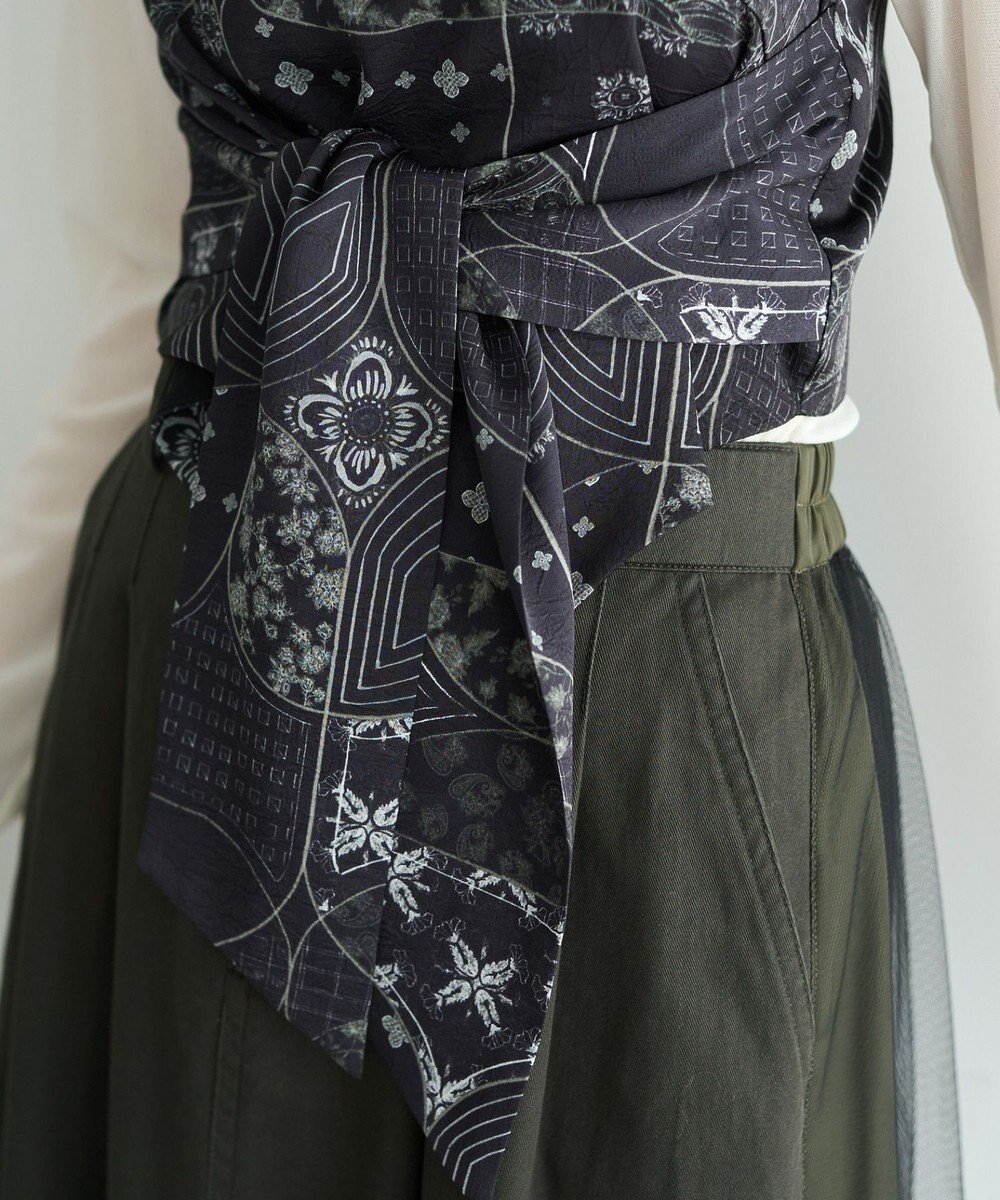 YECCA VECCA スカーフ柄オーバーキャミ 