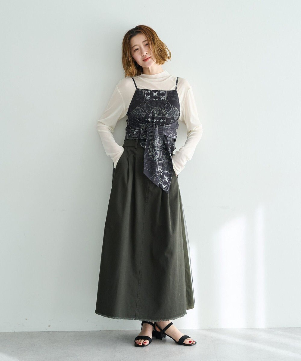 YECCA VECCA スカーフ柄オーバーキャミ 