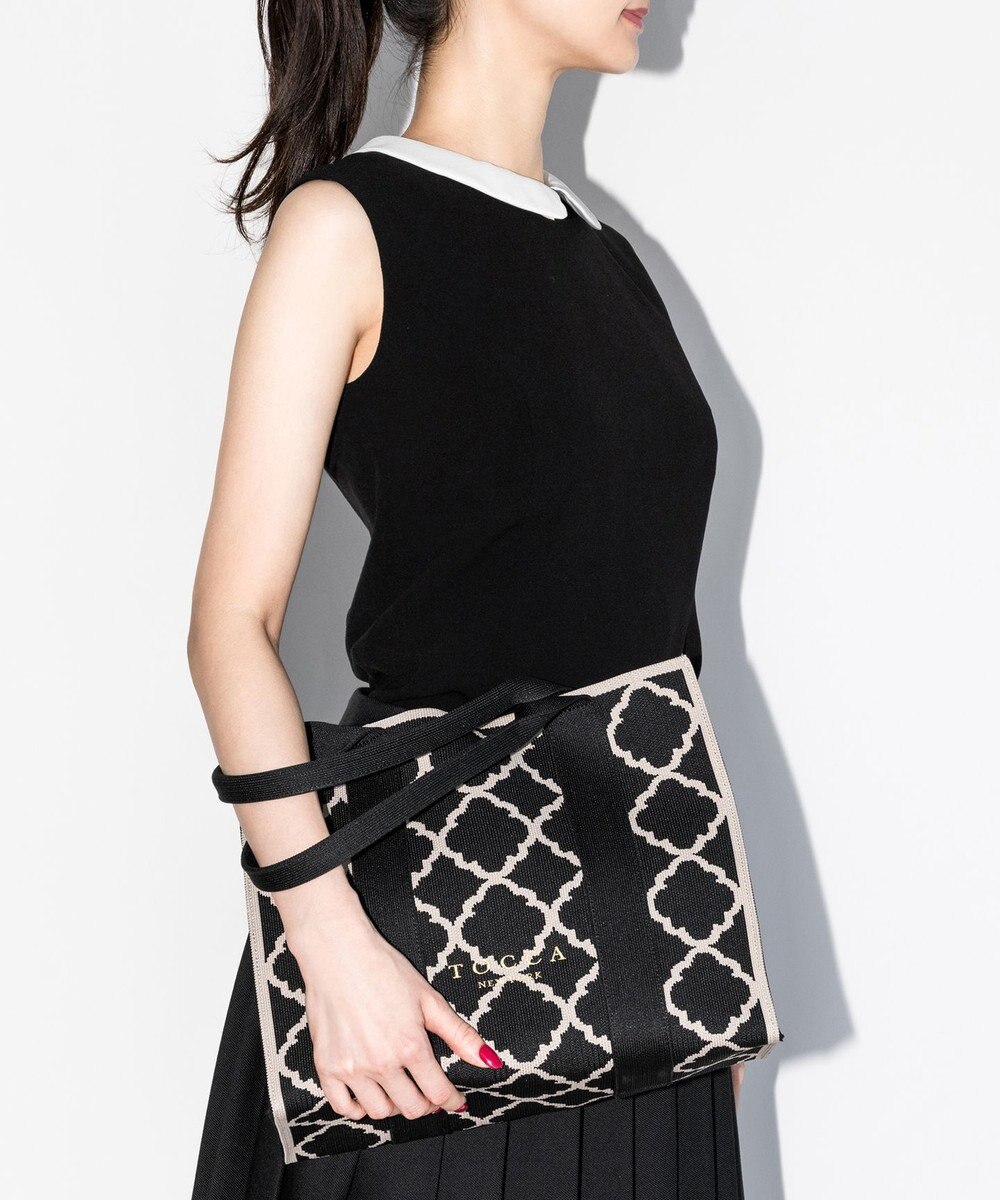 TOCCA 【大人百花掲載】【A4サイズ対応】CHECKER CLOVER KNITBAG ニットバッグ 