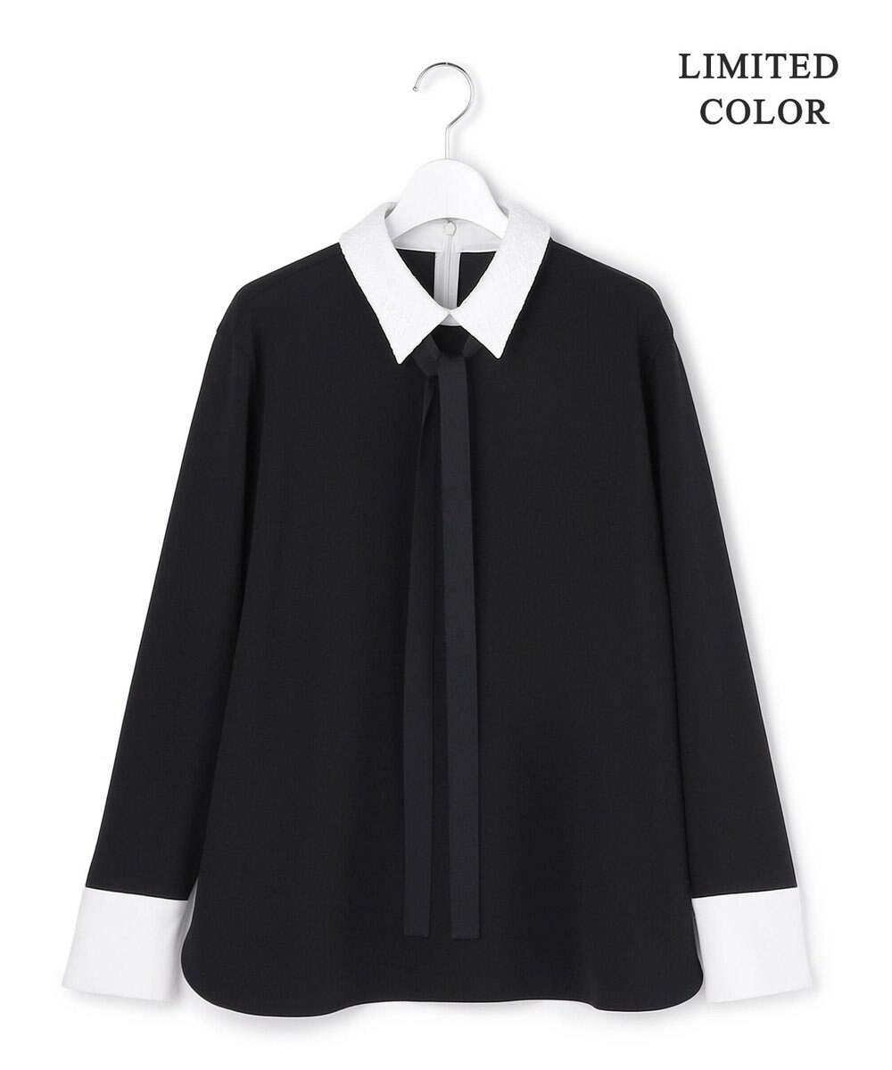 ICB 【人気のため追加生産・WEB限定カラーあり】マラボーテＷジョーゼット ボウタイ付きシャツカラートップス 