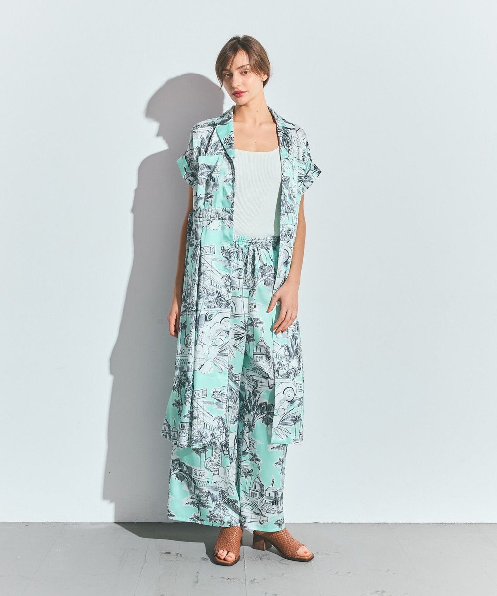 GRACE CONTINENTAL リゾートプリントツイルドレス 