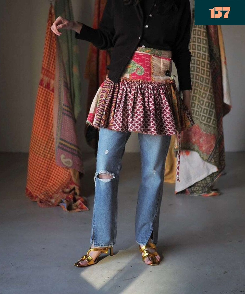 woadblue 【157】Slit Straight デニムパンツ 