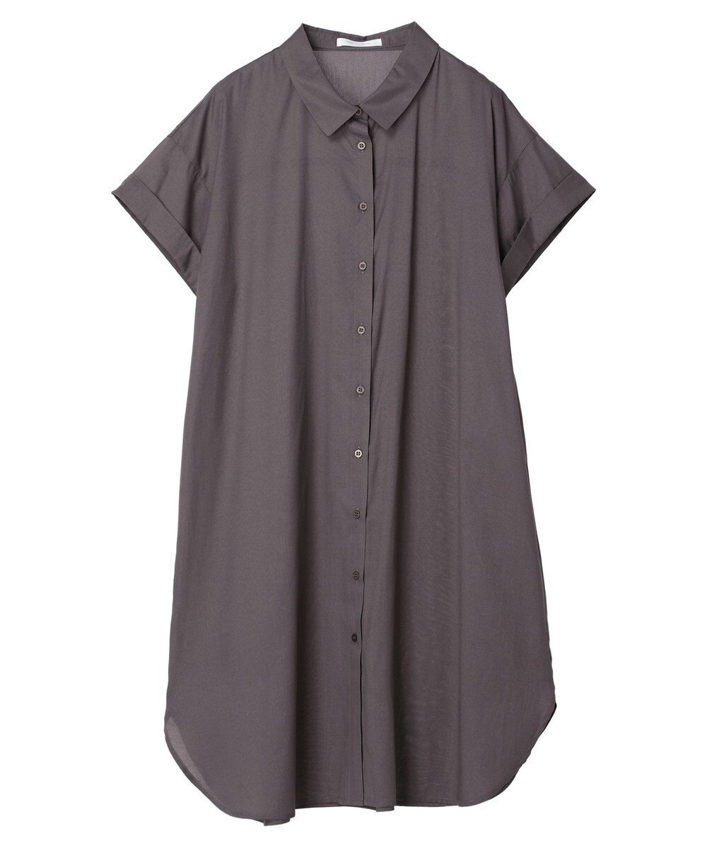 Green Parks ミディ丈半袖シャツワンピース 
