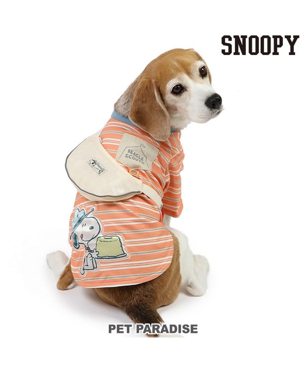 PET PARADISE スヌーピー お揃いTシャツ マルチボーダー 《オレンジ》 中型犬 大型犬 オレンジ