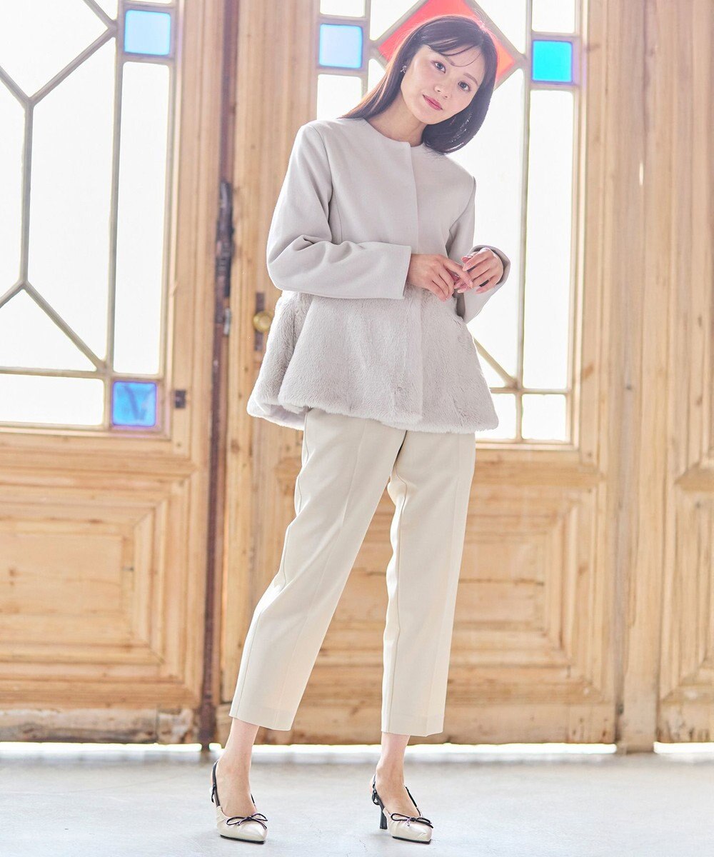 Feroux ペプラムファー ジャケット 