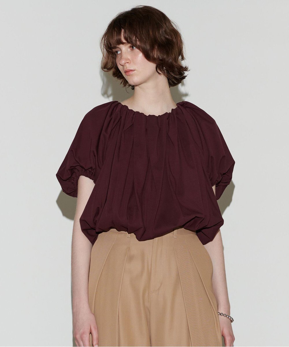 NAVE 【Nave 　洗える・接触冷感】クロップドジャージーブラウス 