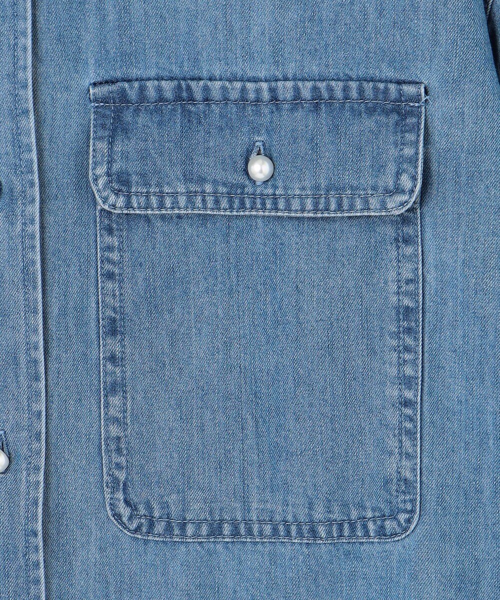 ANY 【洗濯機可】パールボタンデニムシャツ 