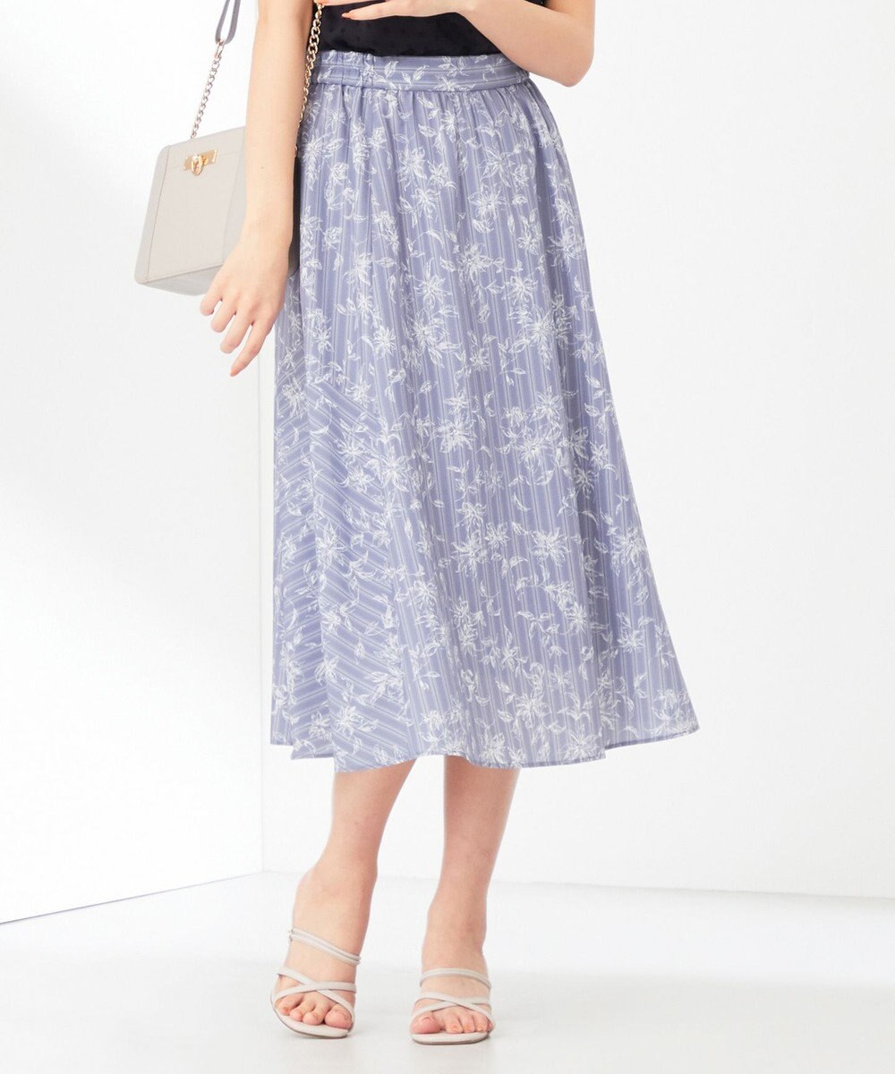 洗える】ラインフラワーストライプ スカート / any SiS | ファッション