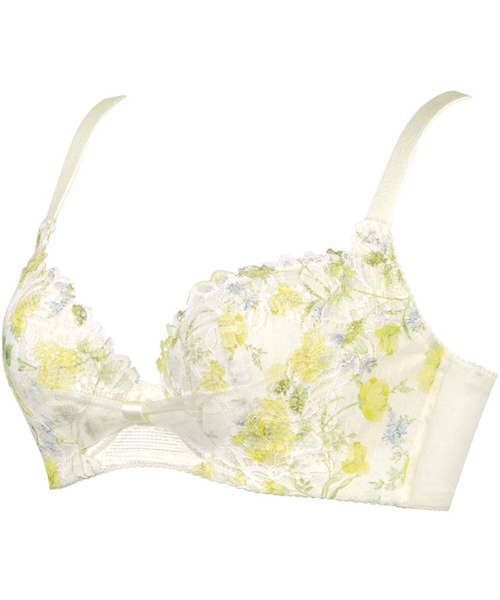 WACOAL 【リボンブラ 脇すっきり】 ブラジャー 脇高設計 着やせシルエット 谷間をメイクしてキープ Gカップまで対応 大きいサイズ レディース BRB433 /ワコール 