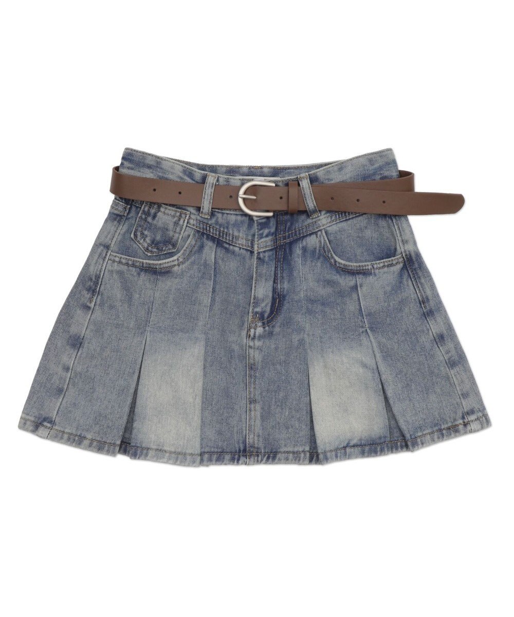 WEGO タックプリーツデニムミニスカパン 