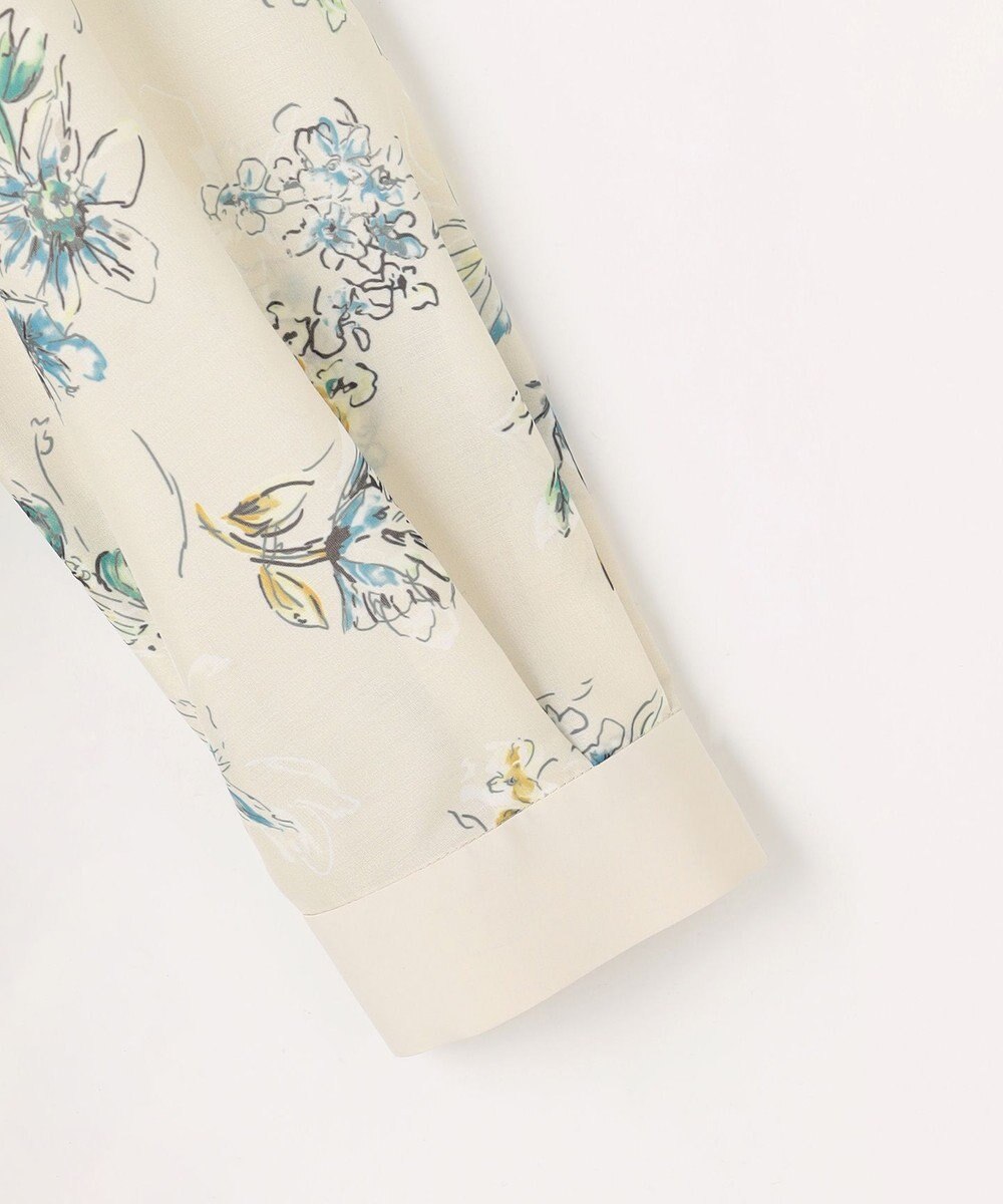 自由区 L エアリーローン花柄プリント ブラウス 