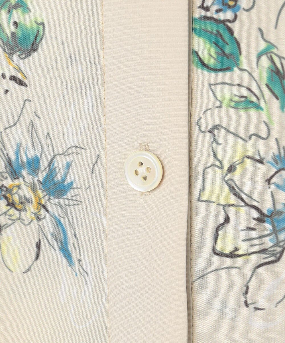 自由区 L エアリーローン花柄プリント ブラウス 