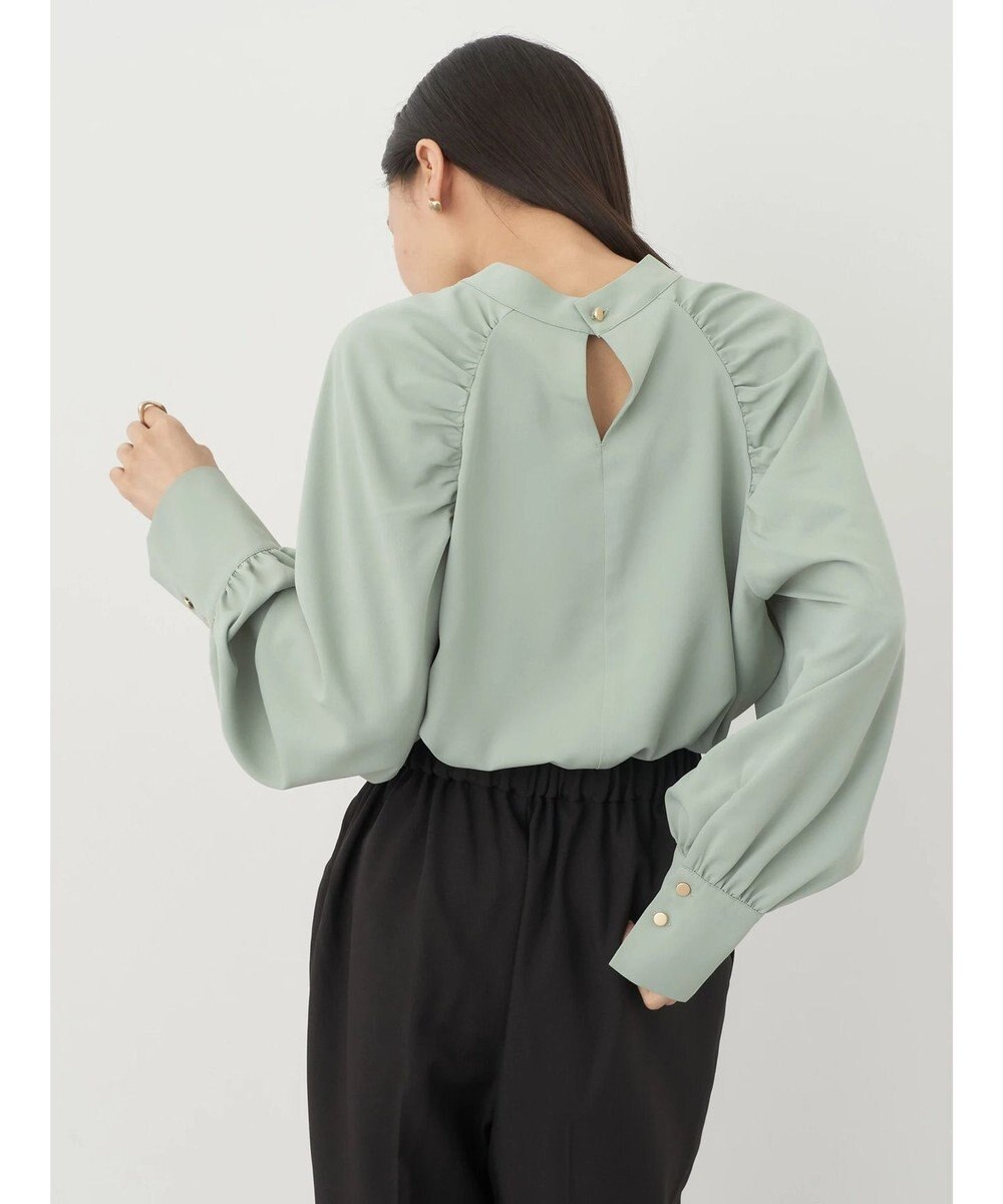 earth music&ecology ラグランギャザースリーブブラウス 