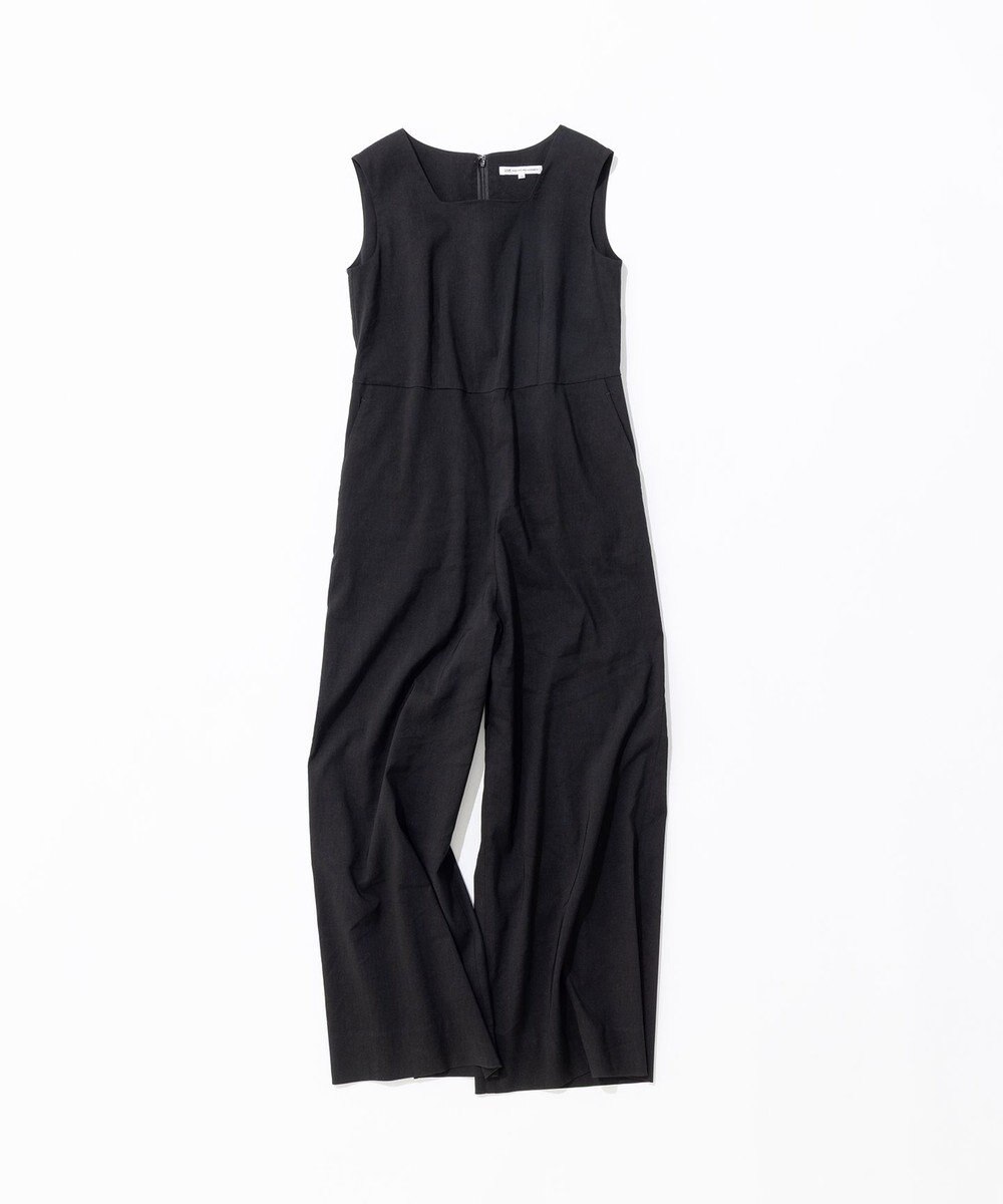 23区 S 【洗える】リネンレーヨンストレッチ スクエアネック オールインワン 