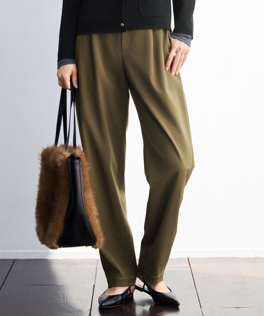 自由区 【SHIHOさん着用】デニムライクツイルカーブテーパード パンツ 