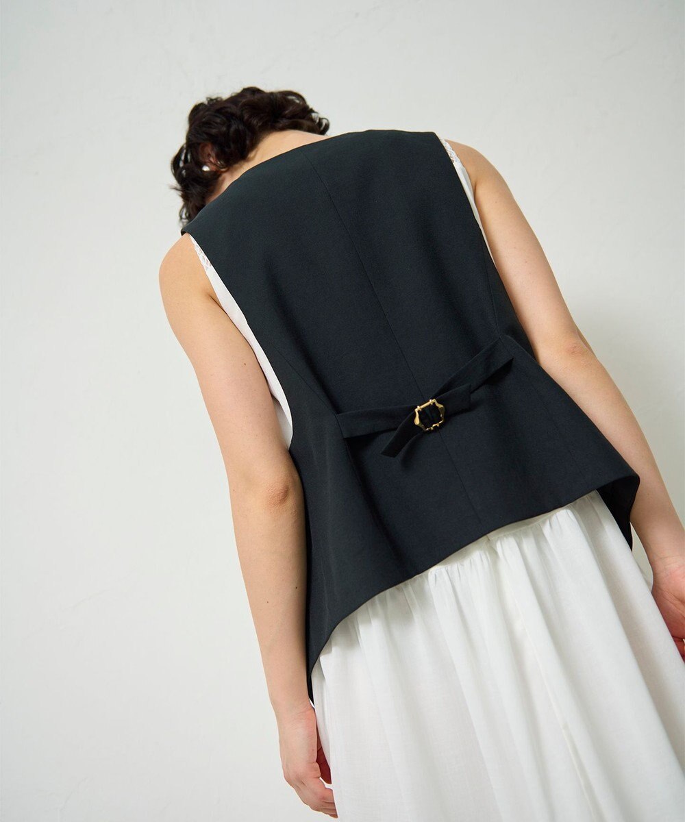 GRACE CONTINENTAL リネン混ツイルジレ 