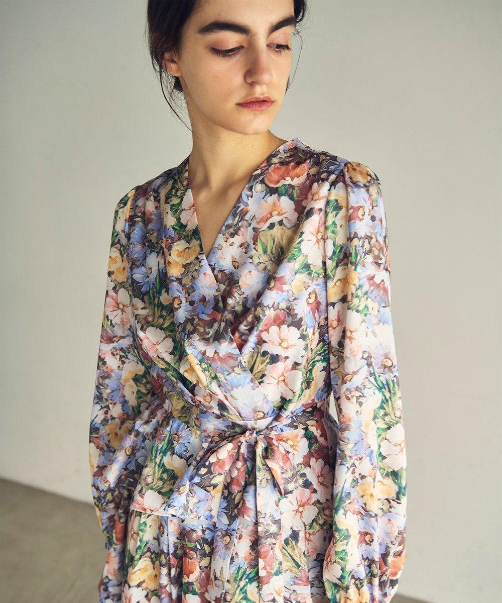 GRACE CONTINENTAL グラデフラワープリントトップ 