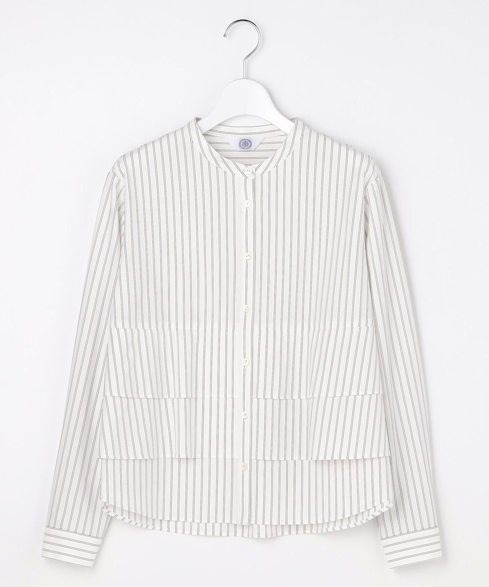 J.PRESS LADIES ストライプジャージー フリル カットソー 