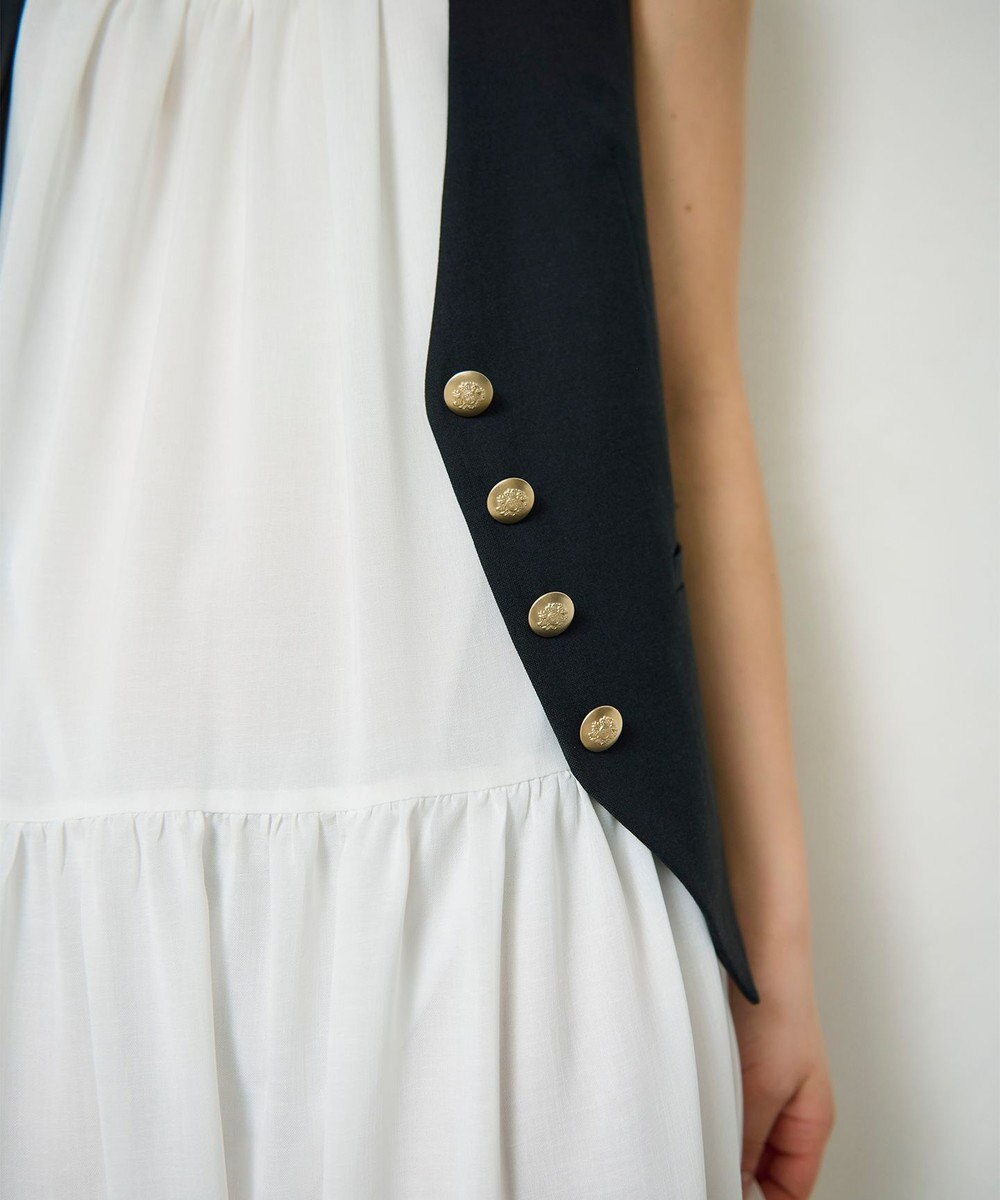 GRACE CONTINENTAL リネン混ツイルジレ 