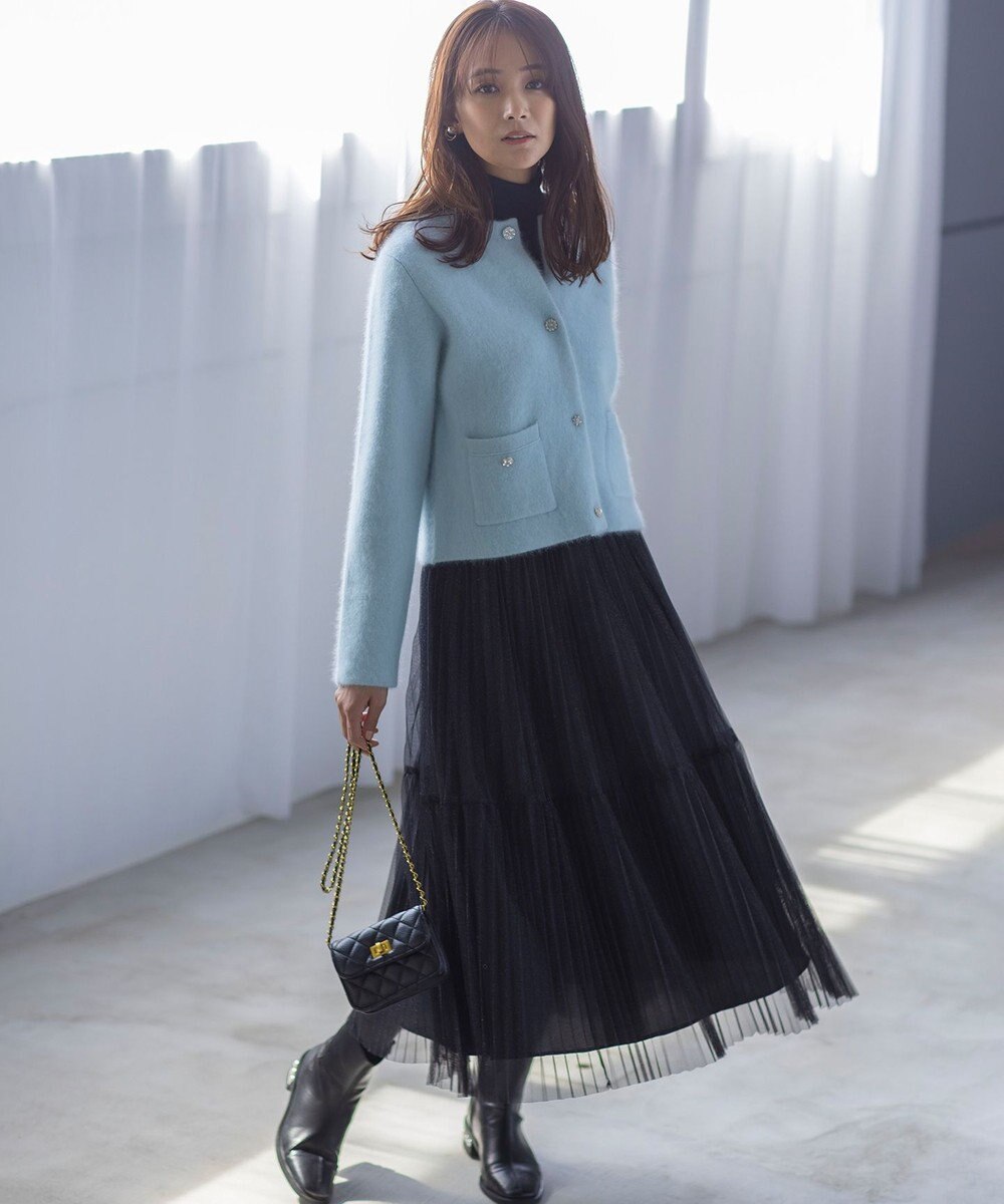 組曲 L ラメチュールプリーツ スカート 