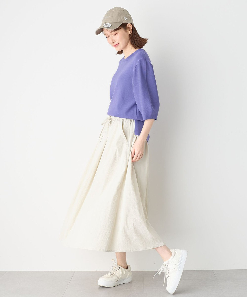 ANY 【ウエストゴム】ナイロンベイカーフレアスカート 