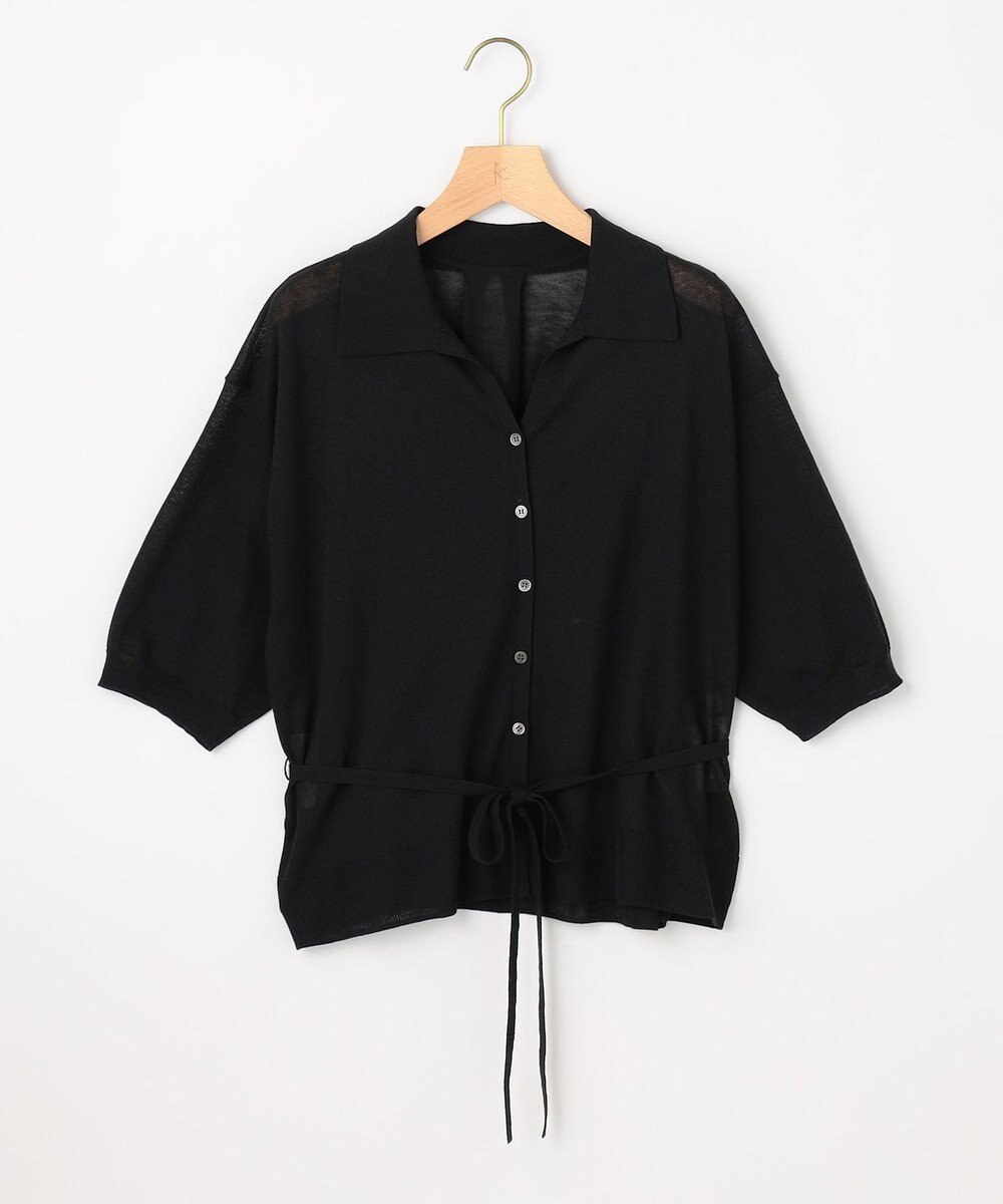 組曲 L 【先行予約・WEB限定】シアーニット 襟付き七分袖カーディガン 