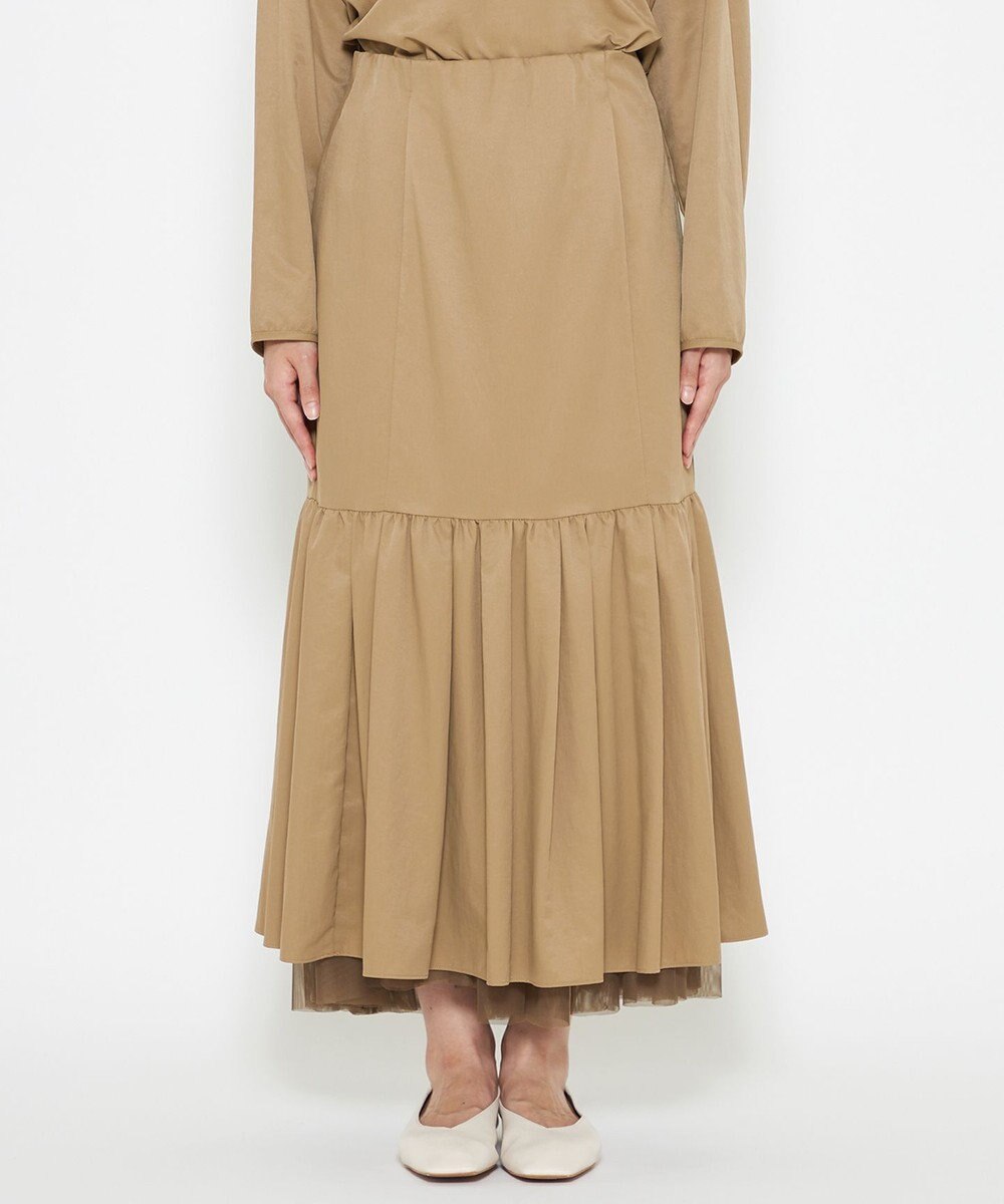 uncrave 【撥水・UVカット】ナイロンタスラン ティアードスカート（uncrave WHITE） 