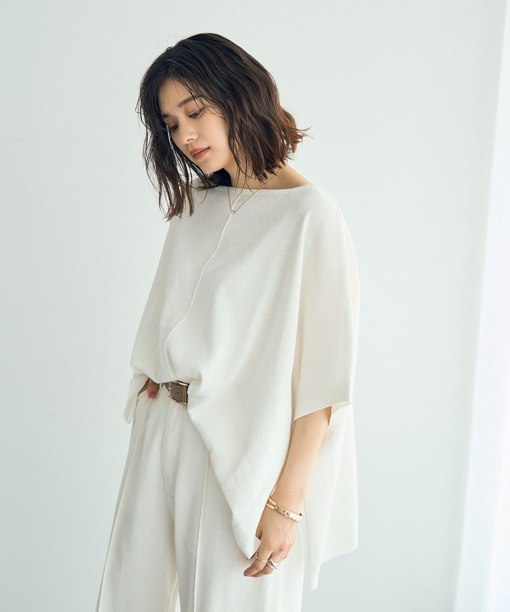 YECCA VECCA ペーパーヤーンルーズニット 