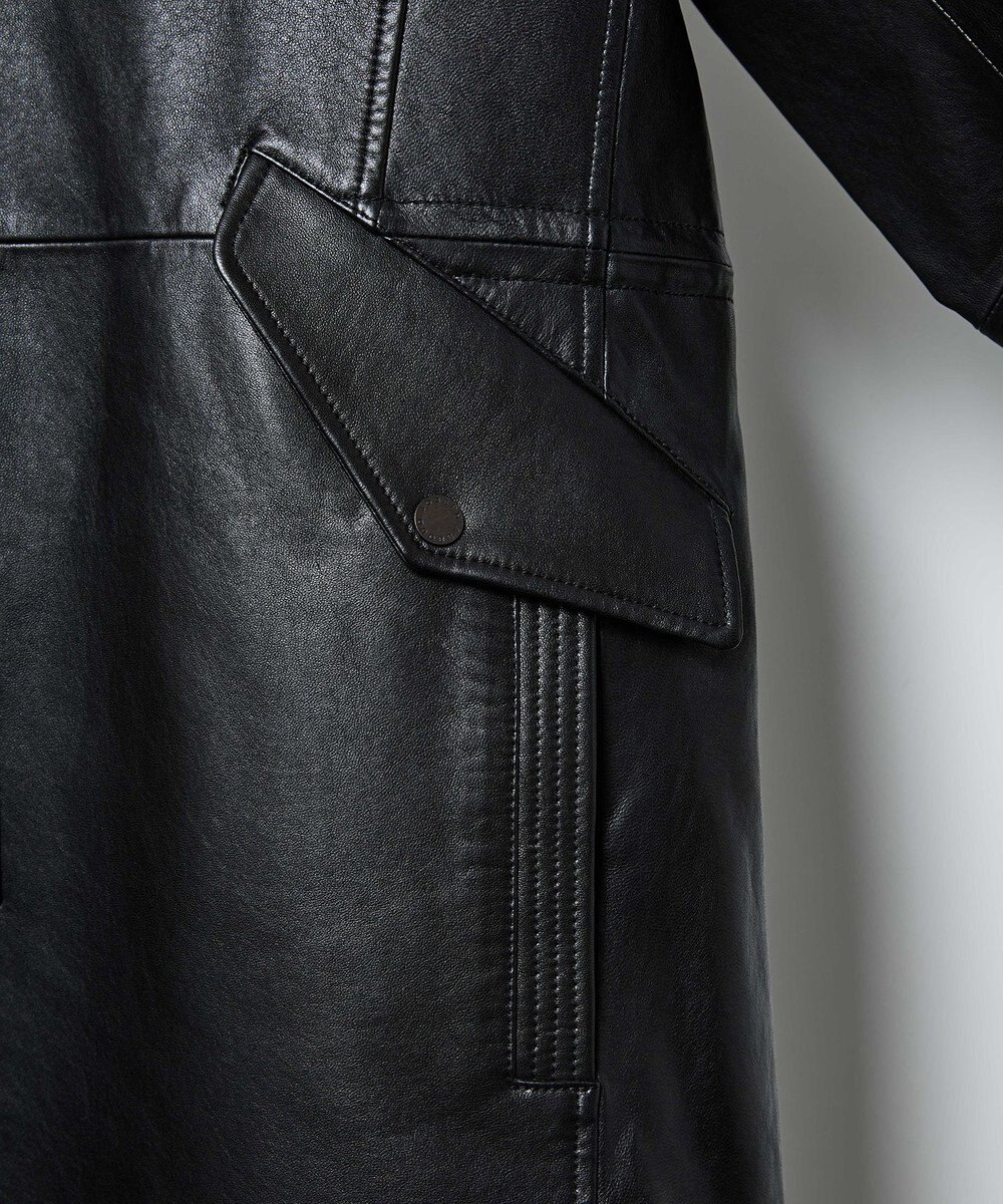 JOSEPH ABBOUD ベジタブルラムスキンレザーコート 