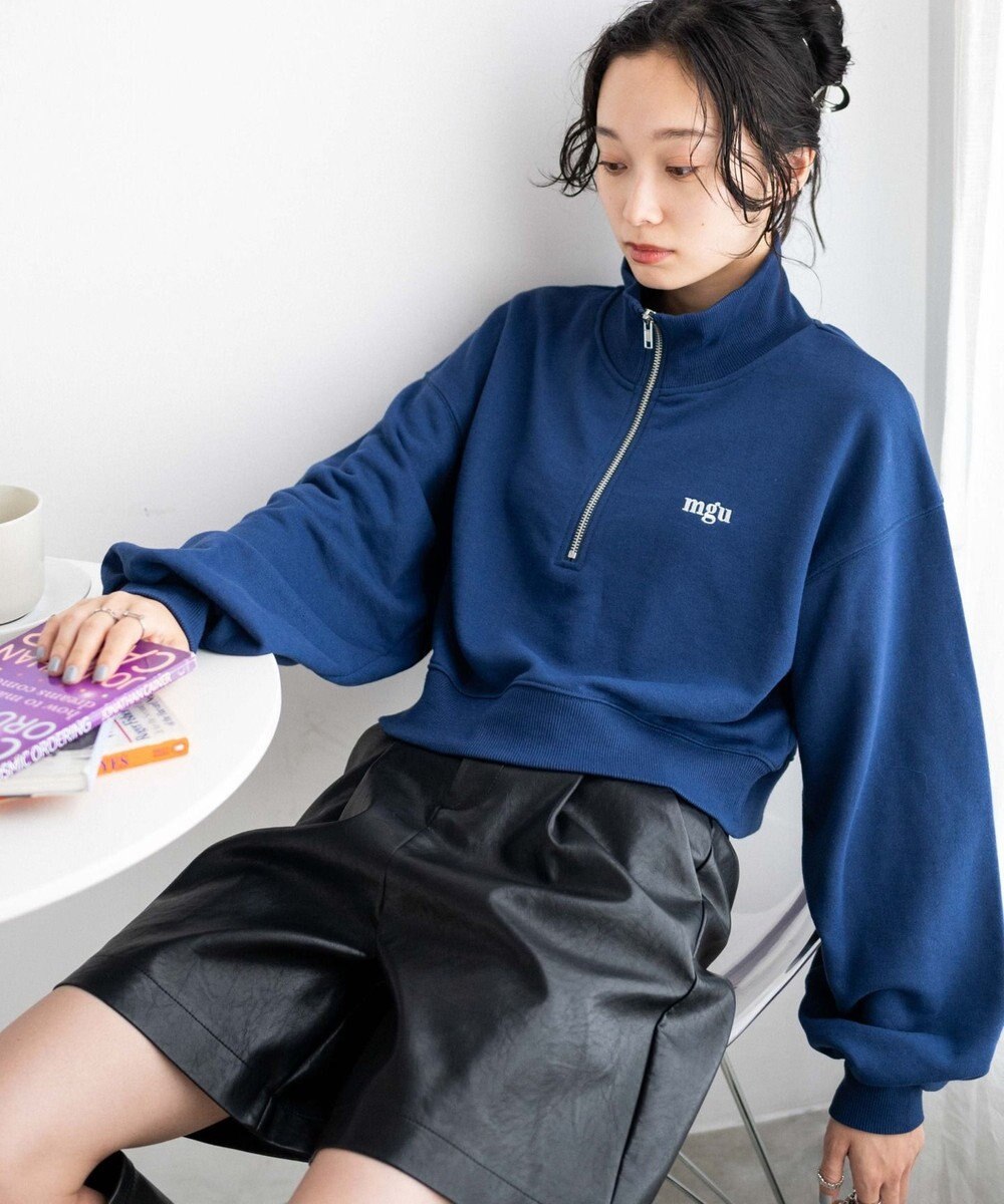 WEGO ハーフジップショートスウェット 