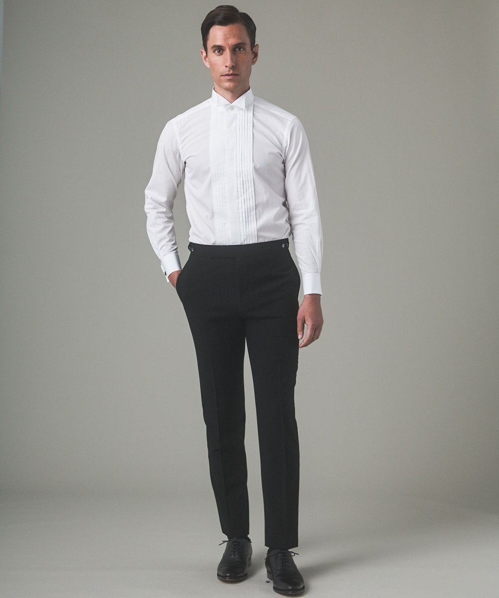 GOTAIRIKU 【WEAR BLACK】ブザム比翼ウィングカラー ドレスシャツ 