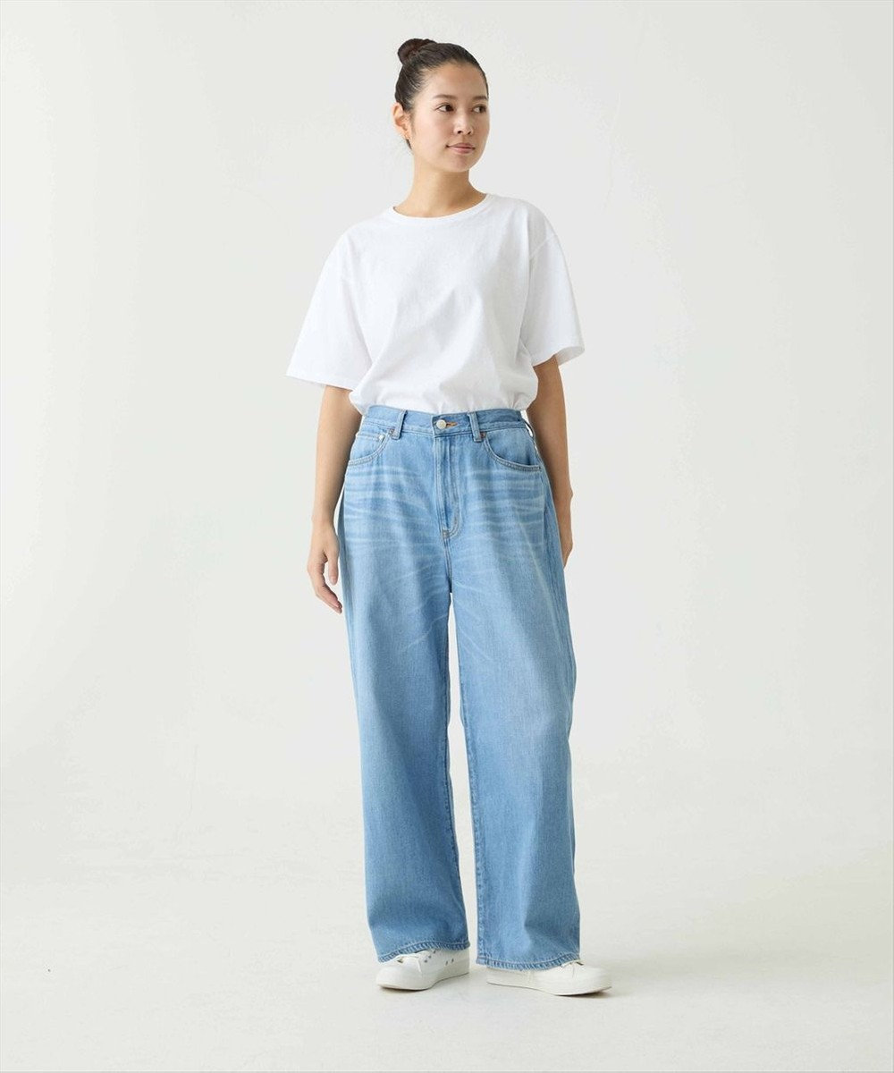 caqu Linen sagging wide pants ワイドシルエットリネンデニム 