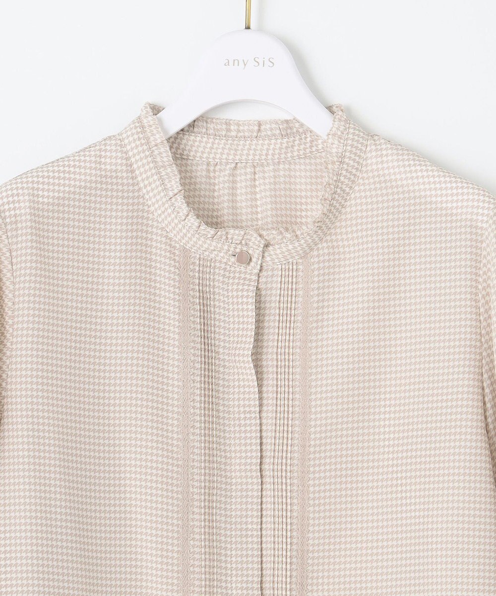 ANY SIS L 【洗える】フリルスタンドピンタック ブラウス 