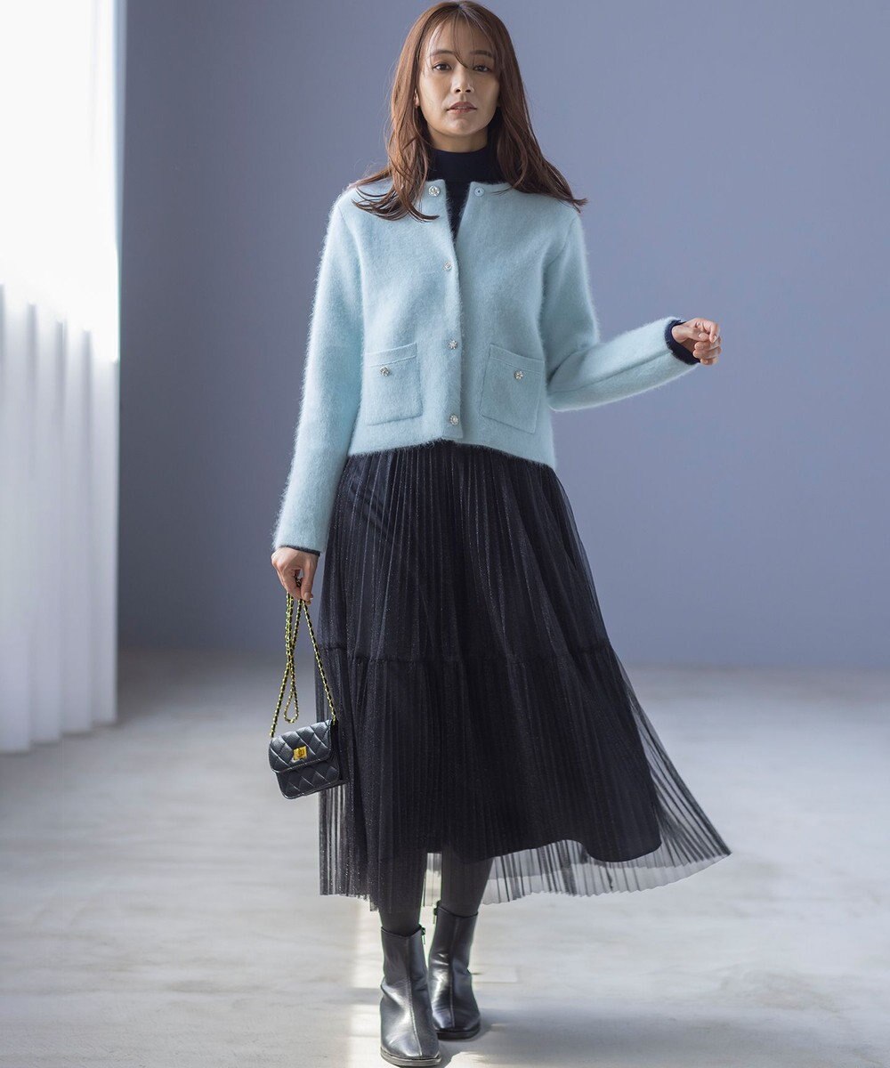 組曲 L ラメチュールプリーツ スカート 