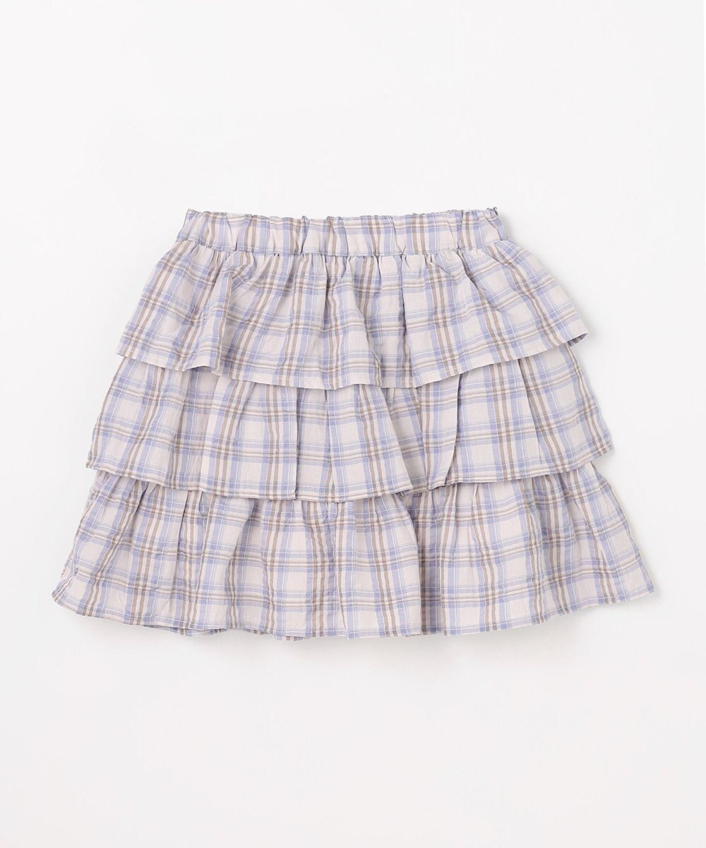 ANY KIDS 【洗濯機可能】ティアード チェックスカパン 