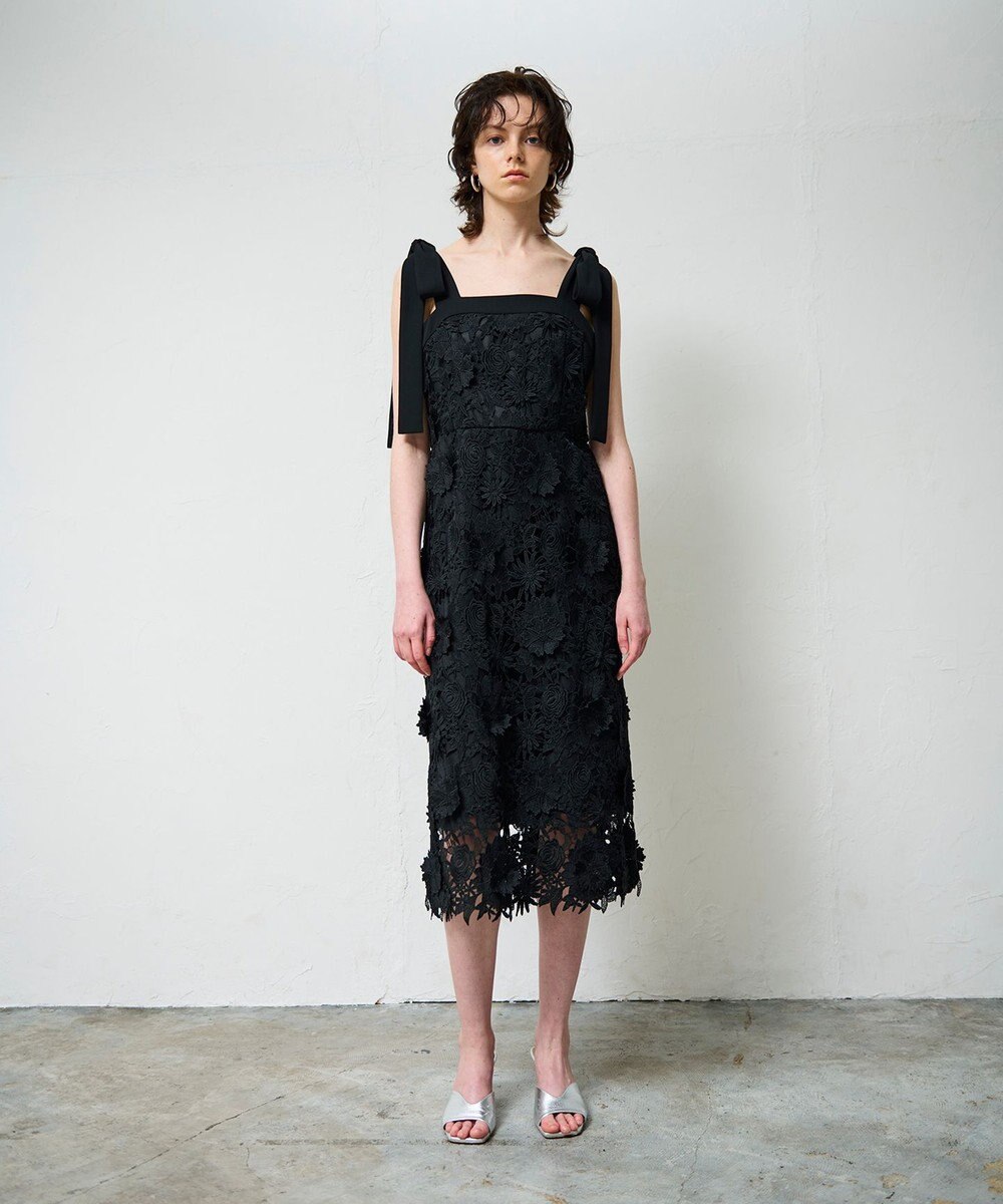 GRACE CONTINENTAL ケミカルフラワーレースワンピース 