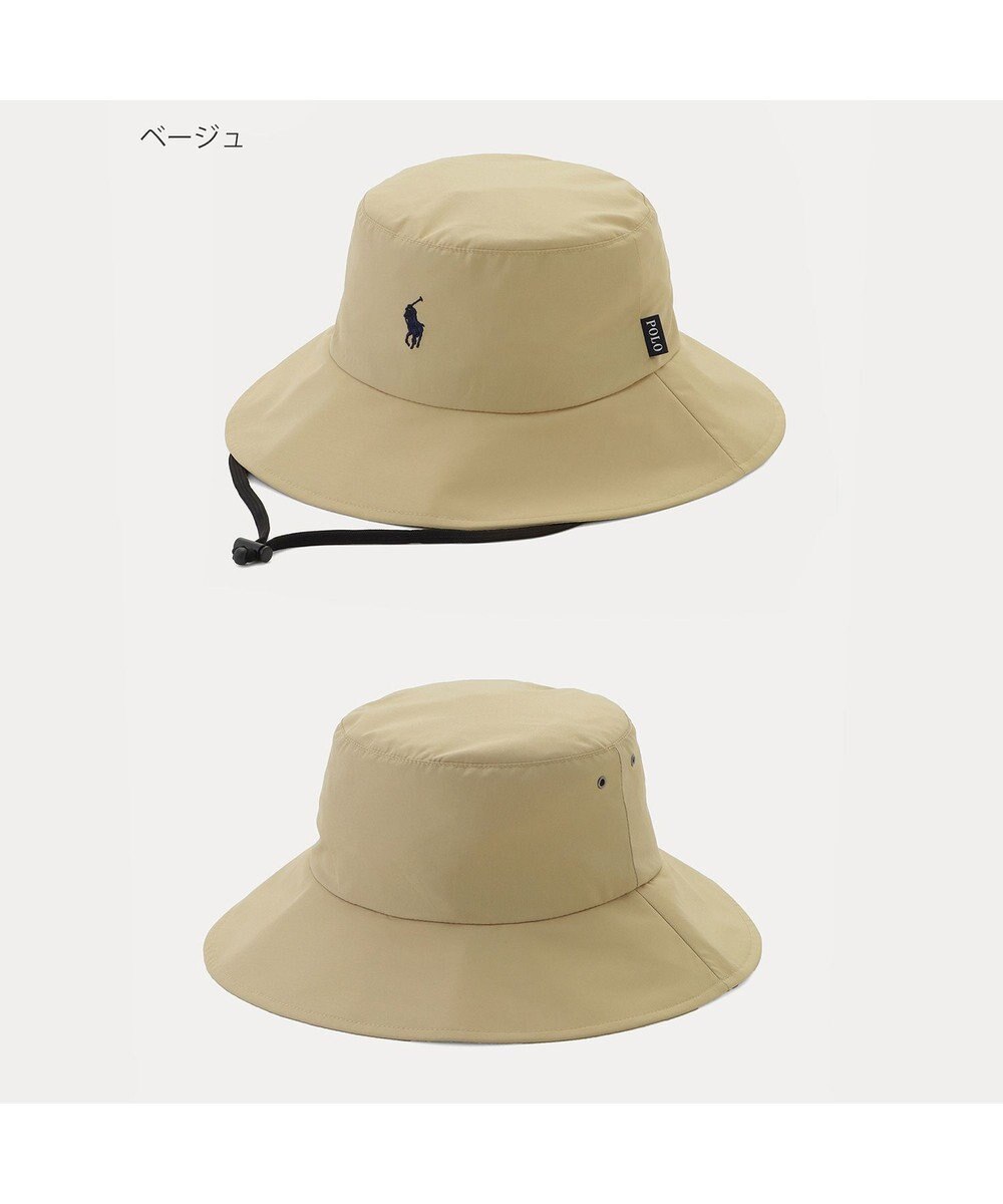 MOONBAT 【遮熱・遮光】POLO RALPH LAUREN（ポロ ラルフ ローレン）ポロポニー刺繍 リップストップ パラソルハット 帽子 あごひも付き 