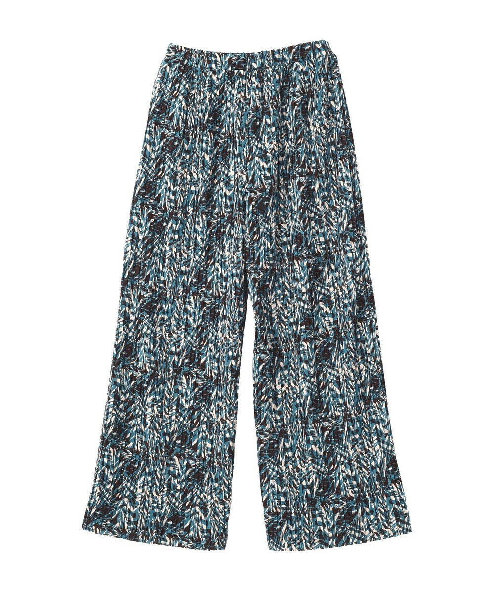 Green Parks セルフカットプリーツ柄パンツ 