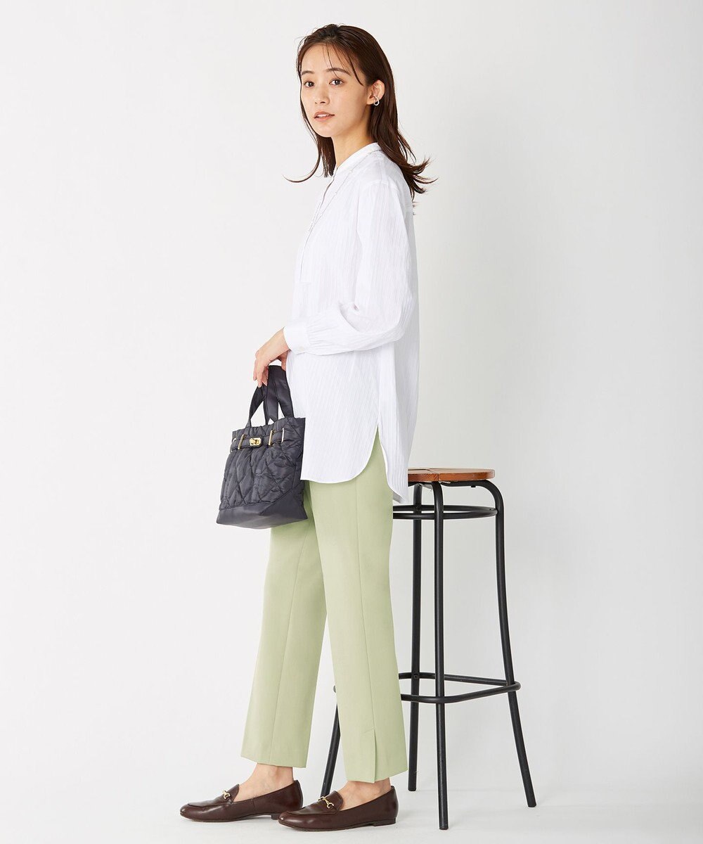 J.PRESS LADIES 【洗える】40/2NEWESTバックピーチ テーパード パンツ 