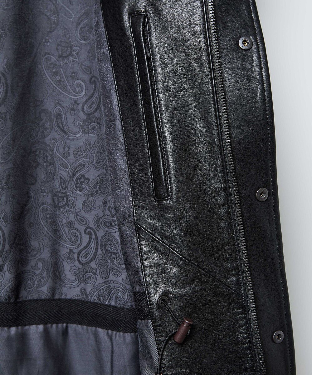 JOSEPH ABBOUD ベジタブルラムスキンレザーコート 