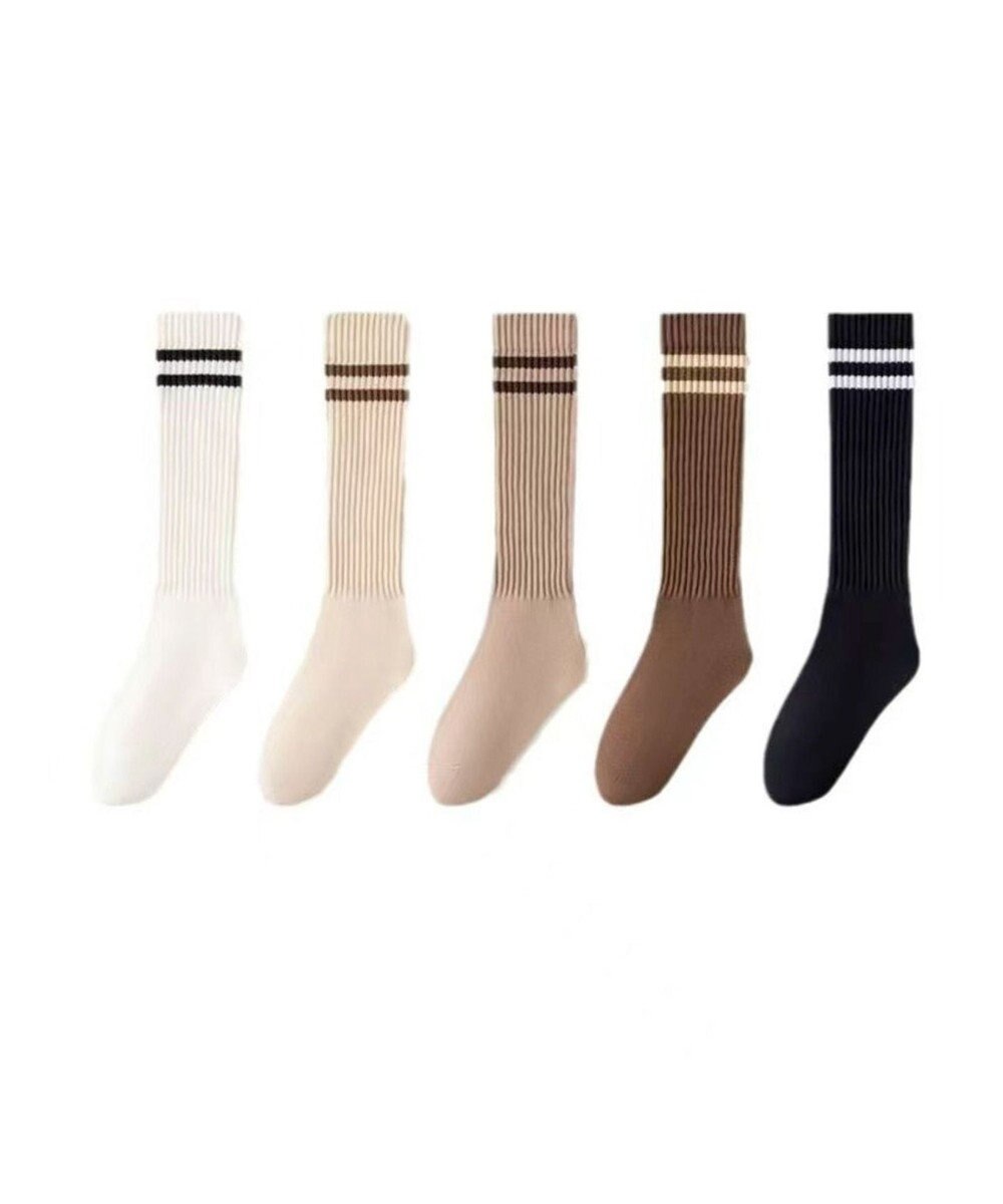 WEGO ラインリブハイソックス 